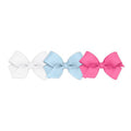 Wee Ones Girls' 3 Classic Grosgrain Hair Bows, Mini, Assorted