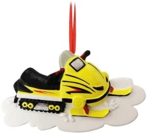Personalized Snowmobile Ornament 2025 - Yellow Snowmobile Gifts Sled Ornaments for Christmas Tree Ski Ornament Snowboarding Christmas Snowboarder Snow for Ornaments by Elves