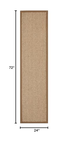 SAFAVIEH Natural Fiber Collection Runner Rug - 2' x 6', Natural Brown, Sisal, Woven Design with Border (NF525B) - color: Natural, size: 2' x 6' (Runner)