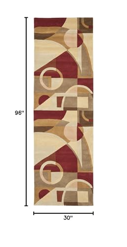 SAFAVIEH Rodeo Drive Collection Runner Rug - 2'6" x 8', Beige & Multi, Handmade Mid-Century Modern Abstract Wool, Ideal for High Traffic Areas in Living Room, Bedroom (RD845A) - color: Beige/Multi, size: 2'6" x 8' (Runner)
