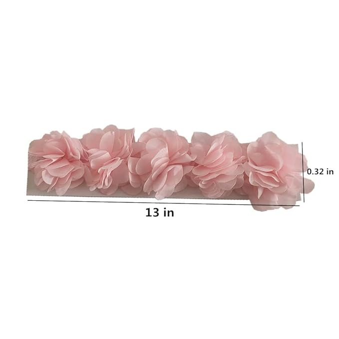 Jilukibo Baby Elastic Lace Bows Flower Headbands, Stretch Gold Princess Floral Hair Band Headwear for Infant Girls Toddler Hair Accessories (3 Pack, White Pink Purple)