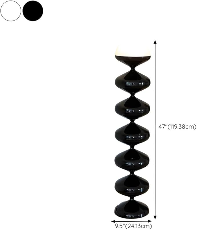 CraftThink Modern Floor Lamp, 47-Inch Height Corner With Acrylic Bowl Shade, Tall Standing With Foot Switch for Bedroom Reading Living Room, Bulb Included (Black, Warm Light)