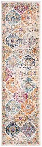 SAFAVIEH Madison Collection Runner Rug - 2'3" x 14', Cream & Multi, Boho Chic Distressed Design, Non-Shedding & Easy Care, Ideal for High Traffic Areas in Living Room, Bedroom (MAD611B) - color: Cream/Multi, size: 2'3" x 14' (Runner)