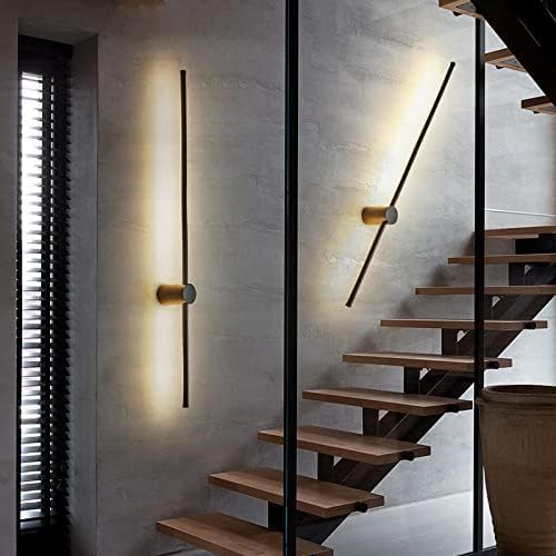 Living Room Minimalist Background Wall Decoration Bedroom Bedside Linear LED Wall Lamp Ceiling Light(Warm Light,100cm)