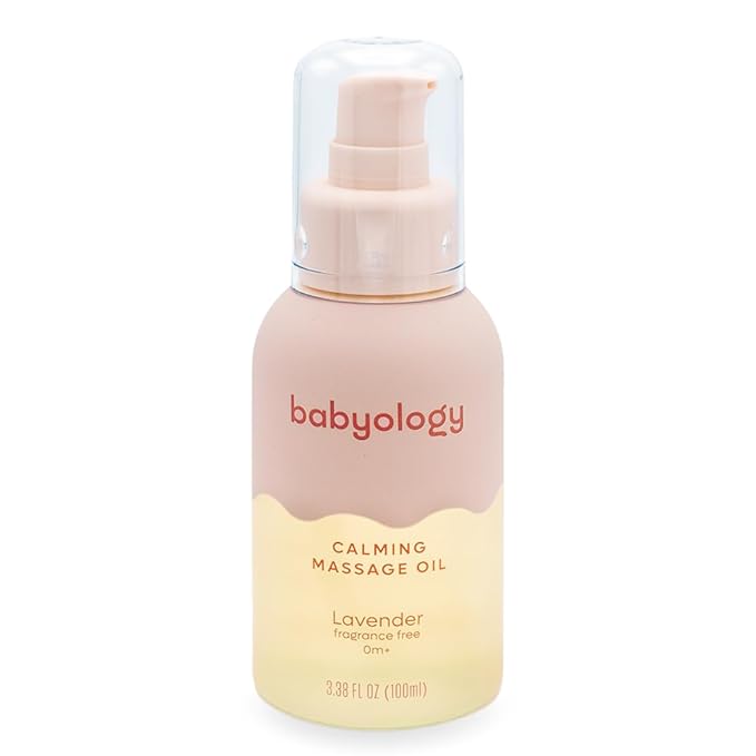 Babyology - Calming baby oil for Newborn with Baby essential oils - 3,38 Fl. Oz (100ml) - Lavender - Nourishing and Moisturizing Massage for Bonding