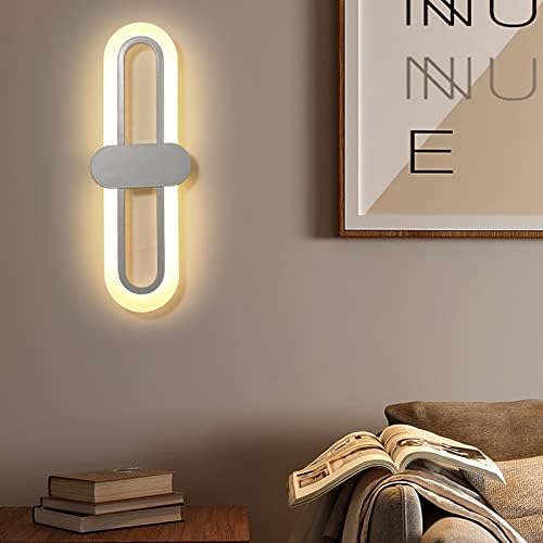 Bedroom Bedside Modern Minimalist Living Room Background Wall Led Three-Color Light-Changing Wall Lamp Simple Aisle Balcony Lamp(Gold,Warm(2700-3500K))
