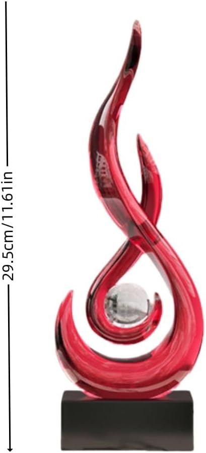 AWNR Abstract Art Deco Decor Statues for Home,Shelves,Table,Living Room, Dining Room,Modern Sculpture Decoraciones of Homes for Sale (Transparent red)