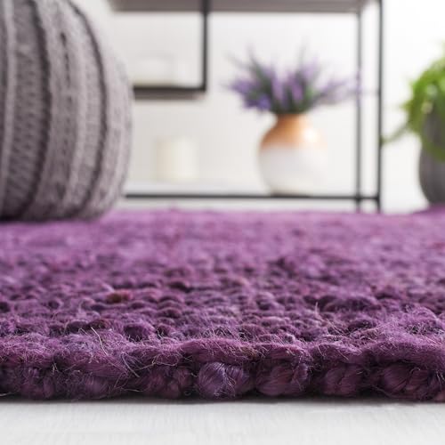SAFAVIEH Natural Fiber Collection Runner Rug - 2'6" x 6', Purple, Handmade Jute, Farmhouse Style, Chunky Textured Thick Pile (NF447B) - color: Purple, size: 2'6" x 6' (Runner)