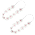 2PCS Baby Girl Lace Flower Headband Soft Elastic Hair Bands Cute Floral Headpiece for Baby photography (Pink, 14.96 Inch)
