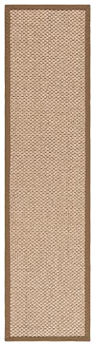 SAFAVIEH Natural Fiber Collection Runner Rug - 2' x 6', Natural Brown, Sisal, Woven Design with Border (NF525B) - color: Natural, size: 2' x 6' (Runner)