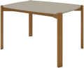 Manhattan Comfort Gales 47-Inch Mid Century Modern Dining Table for 2-4 Person, Unique Minimalist Home Furniture with Solid Eucalyptus Wood Legs, Off White