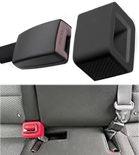 2 PCS Seat Belt Buckle Holder, Silicone Auto Rear Seatbelt Buckle Booster- Keep Upright and Stable, Suitable for Kids