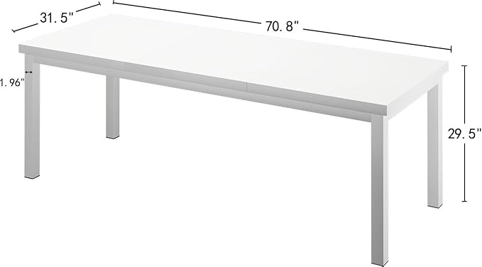 70.8 Inch Large Computer Desk, Long Gaming Table, Modern Two Person Desk Large Executive Office Desk, Double Desk at Home, Perfect for Work, Gaming, Studying, and Writing, Etc., White