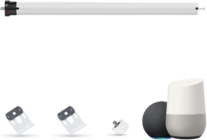 Tuya ZigBee Smart Roller Shade Motor, High Torque Electric Blinds Retrofit Kit, App/Voice Control with Alexa Google, Remote & Timer, Quiet 38dB (6.0 N.m for Φ50mm (2") Groove Tube)