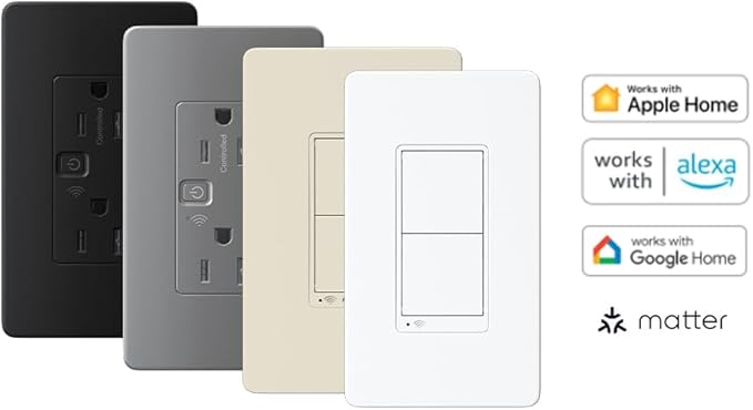 Square D by Schneider Electric X Series 15A 125V Wi-Fi Energy Monitoring Socket Outlet, Tamper Resistant, Needs Neutral Wire, Matter Certified, Compatible with Alexa, Google Home, Apple Home, White