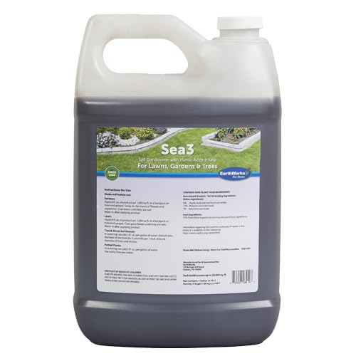 Sea3 Soil Conditioner | Organic Liquid Fertilizer with Humic Acids, Kelp & Molasses for Healthier Lawns, Vibrant Gardens & Resilient Plants, 1 Gallon