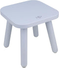 BEE&OAK Wooden Step Stools for Adults, Solid Rubber Wood Non-Slip Step Foot Stool, Heavy Duty 300 lbs One Step Stool for Bedroom, Bathroom, Kitchen (Blue, 9.25" (D) x 9.25"(W) x 8.86"(H))