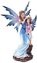 PTC 9 Inch Mother and Young Girl Blue Winged Fairy Statue Figurine
