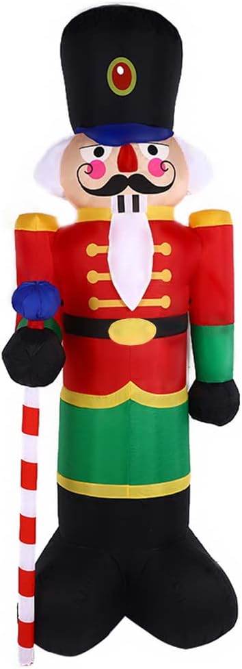 2 Packs 8ft Nutcracker Soldier Christmas Inflatable Decor for Yard/Outdoor/Lawn/Porch Decor