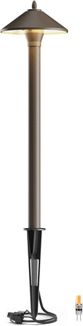 GOODSMANN Landscape Lighting Low Voltage Path Lights Floodlight Outdoor Lighting with Replaceable LED Bulb 1.2W 40 Lumens 2700K Brown 9121-11501-01A