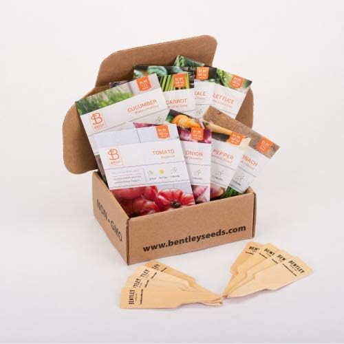Bentley Seed Garden Variety Pack - Non-GMO Heirloom Vegetables - 8 Assorted Plant Seeds for Growing Fresh Produce