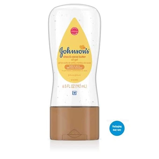 Johnsons Baby Oil Gel with Shea & Cocoa Butter, 6.5 fl. oz (Pack of 2)
