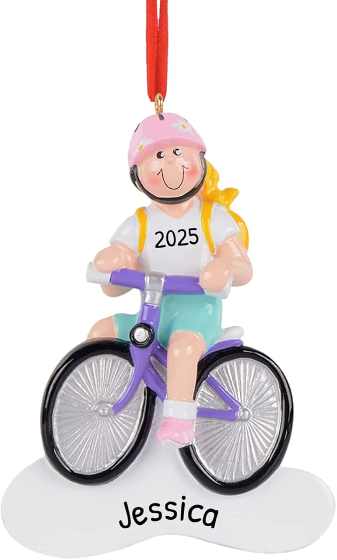 Personalized Bicycle Ornament - Girls Christmas Ornaments 2025 Cyclist Ornament Dirt Bike Daughter Christmas Ornaments 2025 Mountain Bike for Tree