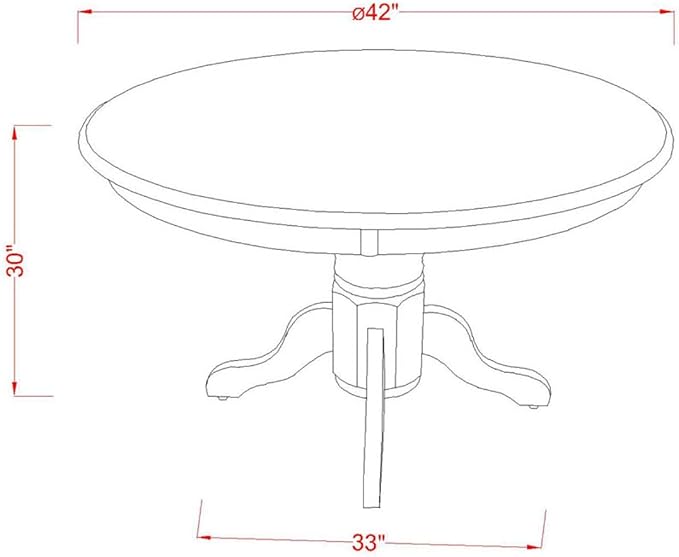 East West Furniture SHNO3-LWH-W 3 Piece Modern Dining Table Set Contains a Round Kitchen Table with Pedestal and 2 Dining Room Chairs, 42x42 Inch, Linen White
