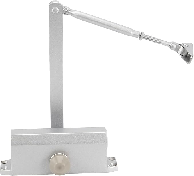 2 Pack Size 3 Automatic Door Closer, Hold Open Door Closer for Door Weights 99~132lbs, Aluminium Alloy Adjustable Spring Hydraulic Auto Door Closers for Residential, Silver