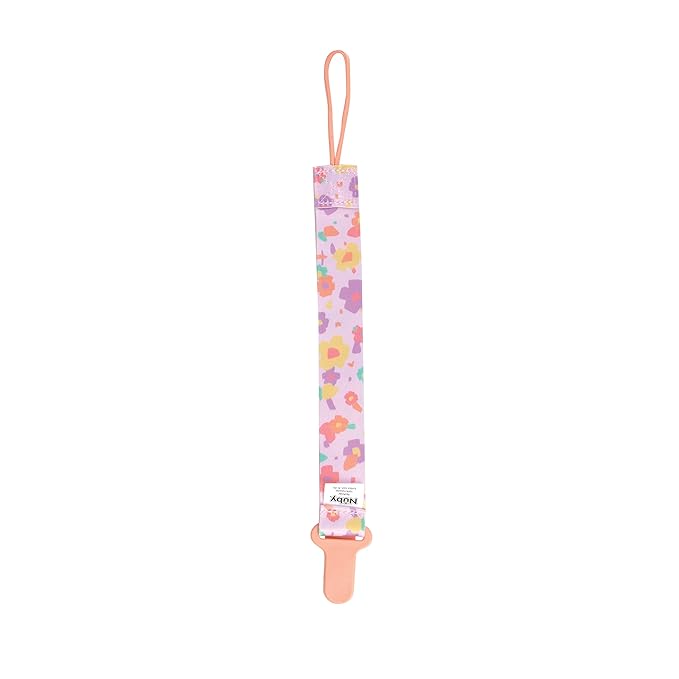 Nuby Pacifinder Baby Pacifier Clip - (24-Pack) - Pacifier Holder Clip with Convenient Hook Loop - Flowers and Polka Dots