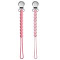 Pacifier Clips Baby Girls - MORIBOX Paci Clip Soothe Baby Binky Holder for Shower Birthday Gift 2 Pack