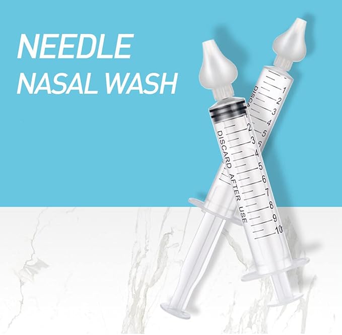 Infant Nasal Irrigator, 2 Box (Pack of 4) 10ml Portable Syringe Nose Wash Cleaner for Babies & Toddlers, Nasal Cavity Congestion Relief Device with Soft Silicone Tip