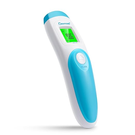 Berrcom Non Contact Forehead Thermometer Digital 3 in 1 Contactless Infrared Thermometer for Babies Adults Objects and Space Instant Measuring Time Memory Function