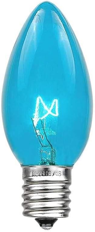 C9 Teal Outdoor Christmas Lights - 25 Foot Roofline & Patio String Lights - Green Wire
