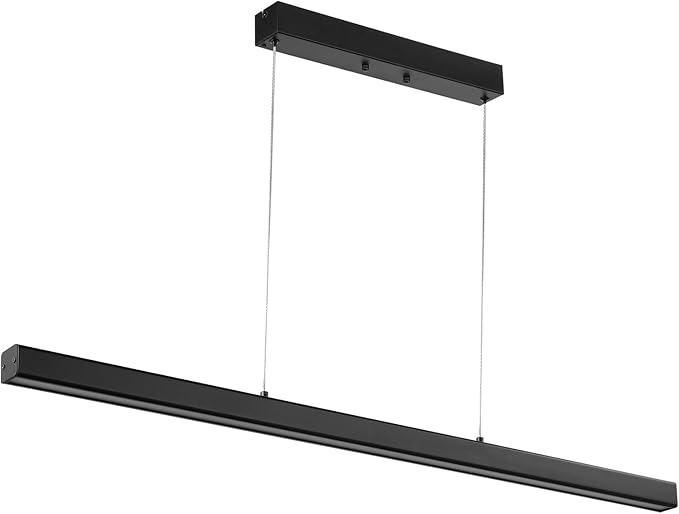 VEVOR Dimmable Linear Pendant Light, 20W, 47 in LED Linear Light Fixture Chandelier with Acrylic Lampshade 3000K / 4000K / 6500K Color Temperature Adjustable Height, for Dining Room Kitchen Island