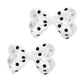 Grosgrain Ribbon Polka Dot Hair Bow Baby Girls Polka Dot Hair Clips Infant Toddler (white)