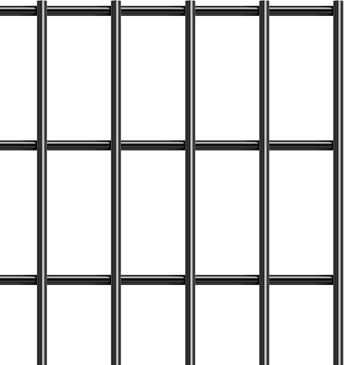 15 Pack 24in(L) X 15in(H) Small/Medium Animal Barrier Fence, 5.5mm Rod with 1.5" Rod Gap, Dog Rabbits Fences Black Metal Fence Panel Ground Stakes for Outdoor Patio. Total 30Ft(L)