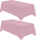 VidaFete Tablecloth 2 Pack 90 * 156inch Rectangle Table Cloth Polyester, Stain Wrinkle Resistant Polyester Dining Table Cover for Kitchen Dinning Party Wedding Rectangular Buffet Decoration(Pink)