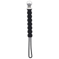 Three Little Tots All Silicone Modern, Short and Safety Tested Pacifier Clip (Black, Waverly)