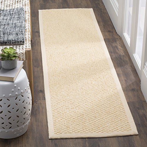 SAFAVIEH Natural Fiber Collection Runner Rug - 2'6" x 12', Cream, Sisal, Woven Design with Border (NF525A) - color: Creme, size: 2'6" x 12' (Runner)