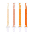 One Piece Design Silicone Pacifier Clip Holder for Baby Boys and Girls,Pack of 4 Flexible Paci Leash,Binky Clips,Newborn Essentials (Sun & Cloud & Rainbow, Yellow)
