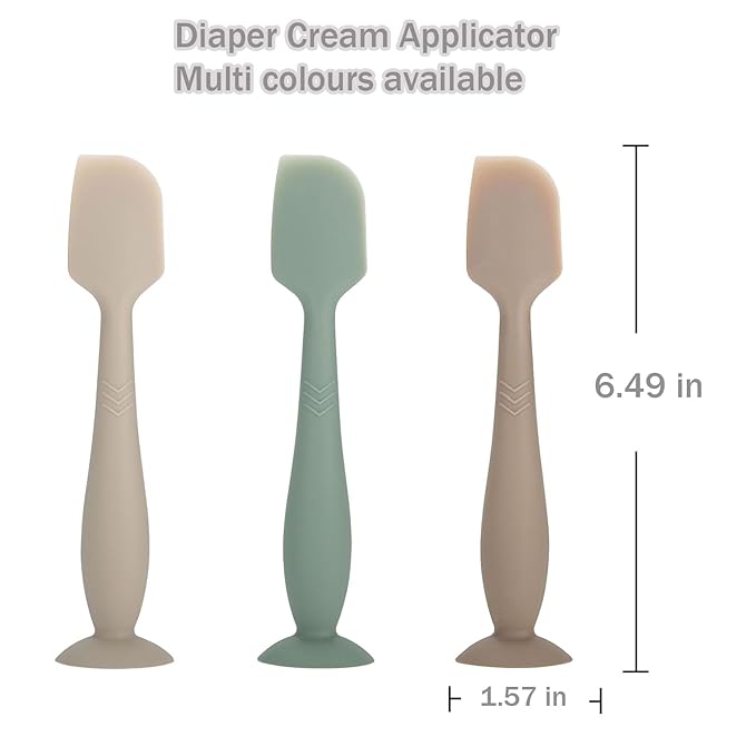 Baby Diaper Cream Spatula - Baby Diaper Rash Cream Applicator for Butt Paste Diaper Cream - Newborn Essentials (gray, green, brown)