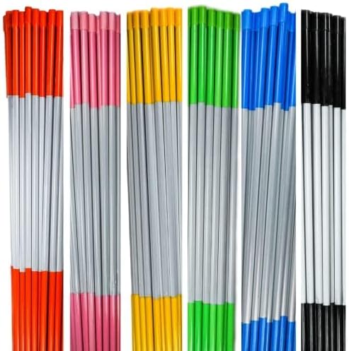 4ft Pro Snow Stakes - 48" x 5/16" Driveway Markers, Pointed Tip, Hy Viz Reflective Tape, Armor Cap (Choose Color/Quantity) (50, Blue)