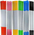 4ft Pro Snow Stakes - 48" x 5/16" Driveway Markers, Pointed Tip, Hy Viz Reflective Tape, Armor Cap (Choose Color/Quantity) (20, Green)