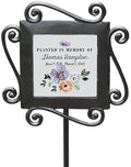 Personalized Floral Memorial Garden Stake with Watercolor Flowers