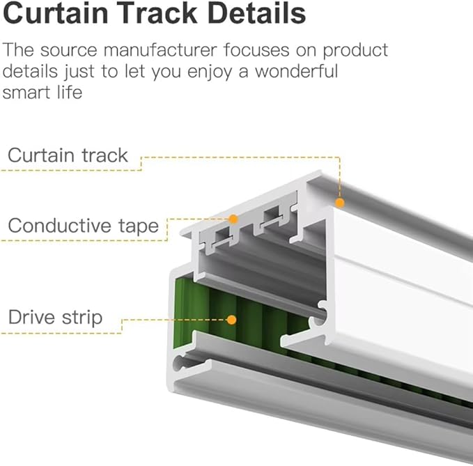 Dual Motor WiFi Smart Curtain Track System, Ripple Fold Electric Drapery Rods, Independent Left Right Control Day Night Curtains, Compatible with Alexa & Google Home (3 meters (118.1 inches))