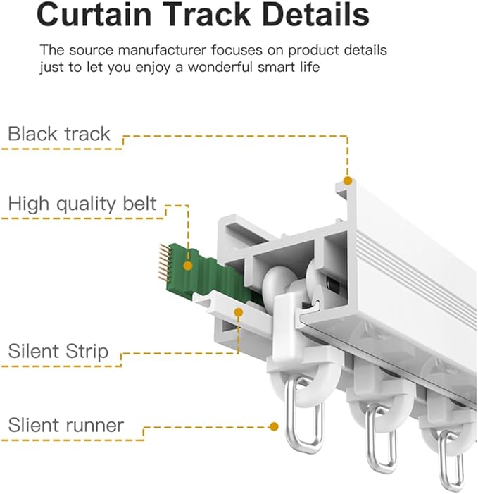 Heavy Duty Motorized Curtain Track, Pre-Assembled Automatic Curtain Opener System, Dry Contact Electric Curtains with Remote, 2.5N Smart Window Treatment Rod (4.0 meters (157.4 inches))