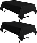 sancua 2 Pack Black Tablecloth 54 x 78 Inch, Rectangle 4 Feet Table Cloth - Stain and Wrinkle Resistant Washable Polyester Table Cover for Dining Tables, Buffet Parties and Camping