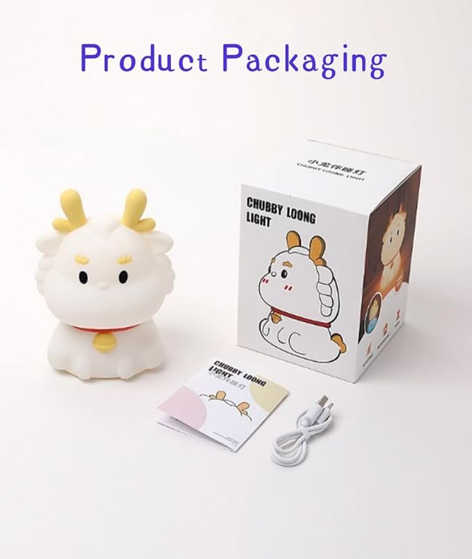 Little Dragon Kids Night Light, Cute Animal Soft Silicone LED Color Changing Lamp，Rechargeable Nursery Bedside Bedroom Table Decor, Best Birthday Christmas Gift for Kid Girl Boy