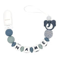 Personalized Pacifier Clip with Name Customized - Elephant (GreyW)